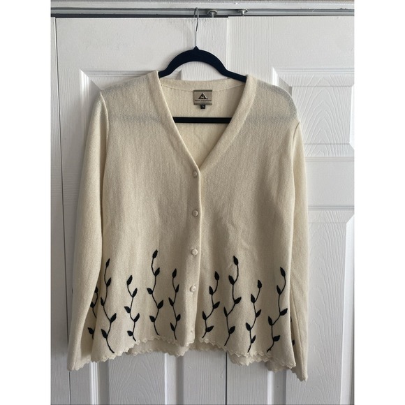 Alpaca International Womens L/XL Cream Knit Baby Alpaca...